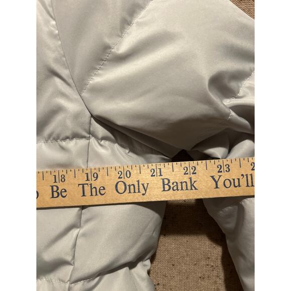 Brooks Brothers Puffer Down Coat 14 Silver Gray Cozy Warm Luxury - Picture 5 of 9